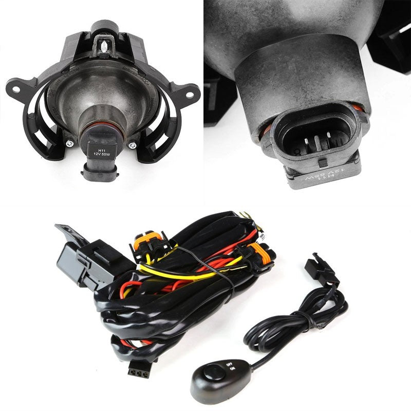 Clear Lens OE Front Bumper Fog Light Lamp+Bulb+Switch For Cadillac 08-14 CTS