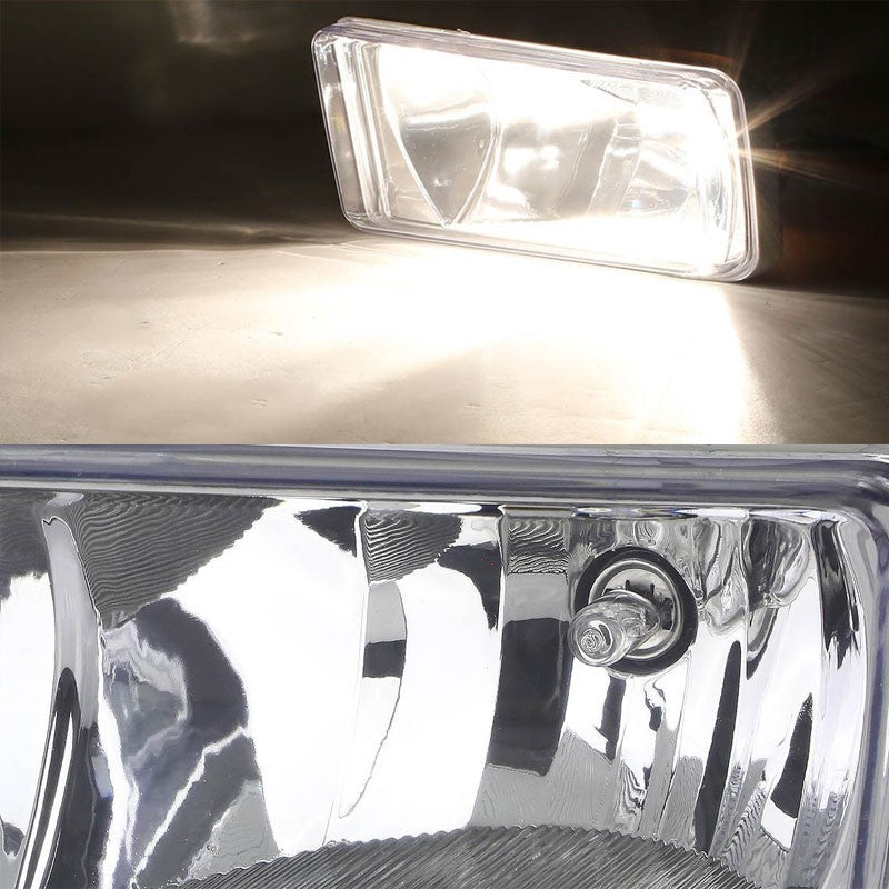 Clear Lens Chrome Housing Fog Light/Lamp For Chevy 07-15 Silverado 15/25HD/35HD