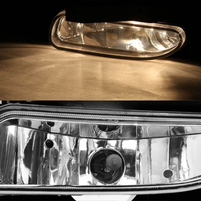 Clear Lens Chrome Housing Front Bumper Fog Light/Lamp Kit For Ford 99-04 Mustang