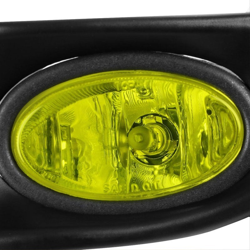 Yellow Amber Len Front Fog Light Lamp w/Bezel +Switch For 03-05 Accord 4DR