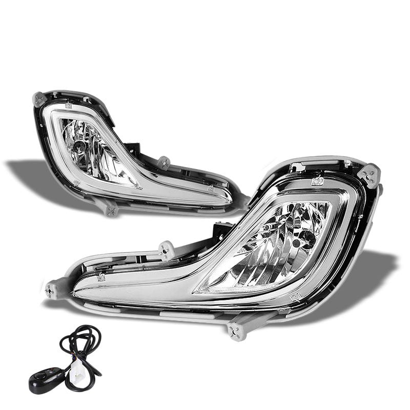 Clear Chrome Bumper Fog Light/Lamp Hyundai 2012-2016 Accent BFC-FOLK-ZTL133CH