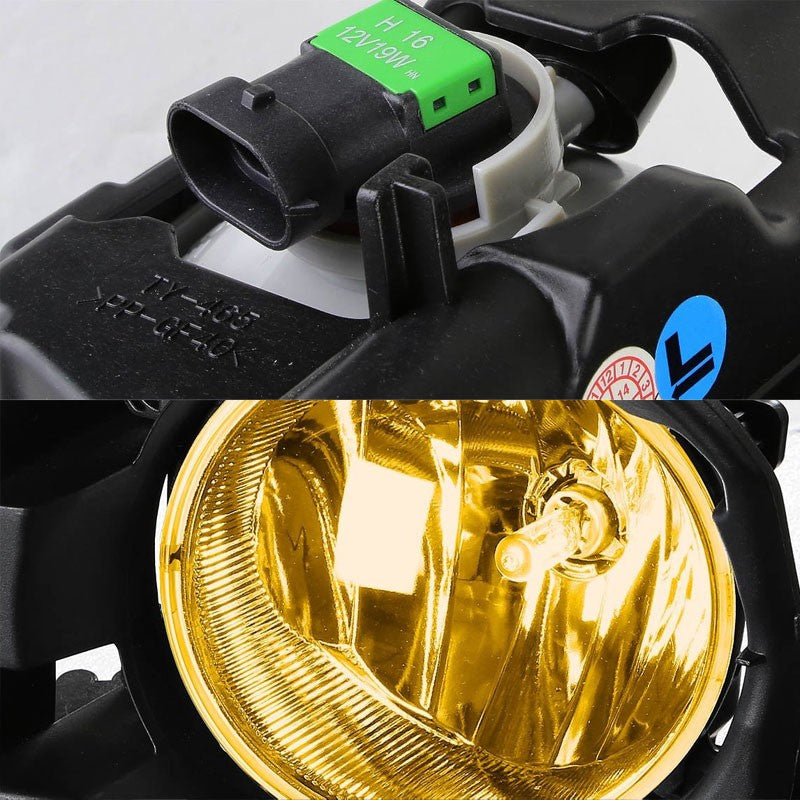 Amber Lens Chrome Housing Front Bumper Fog Light/Lamp Kit For Toyota 13-16 RAV