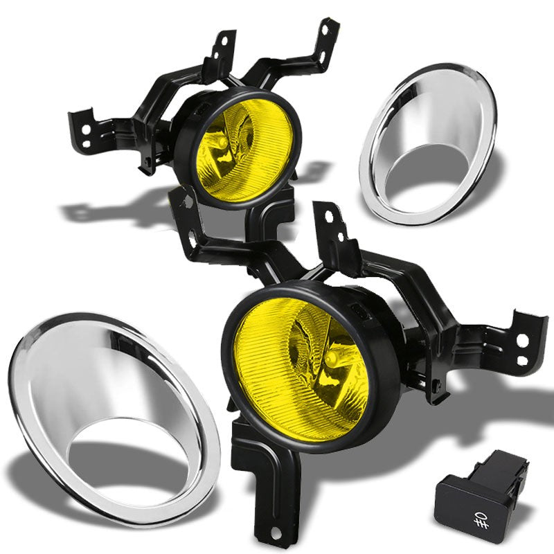 Motor-1 Golden Yellow Fog Light Kit For 07-09 Honda CR-V - With Switch, Harness, Bezel
