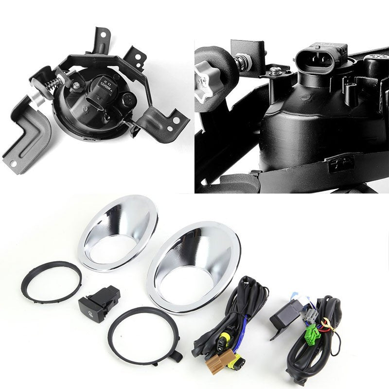 Clear Len Front Bumper Fog Light Lamp w/Bezel+Bulb+Switch For Honda 07-09 CRV RE