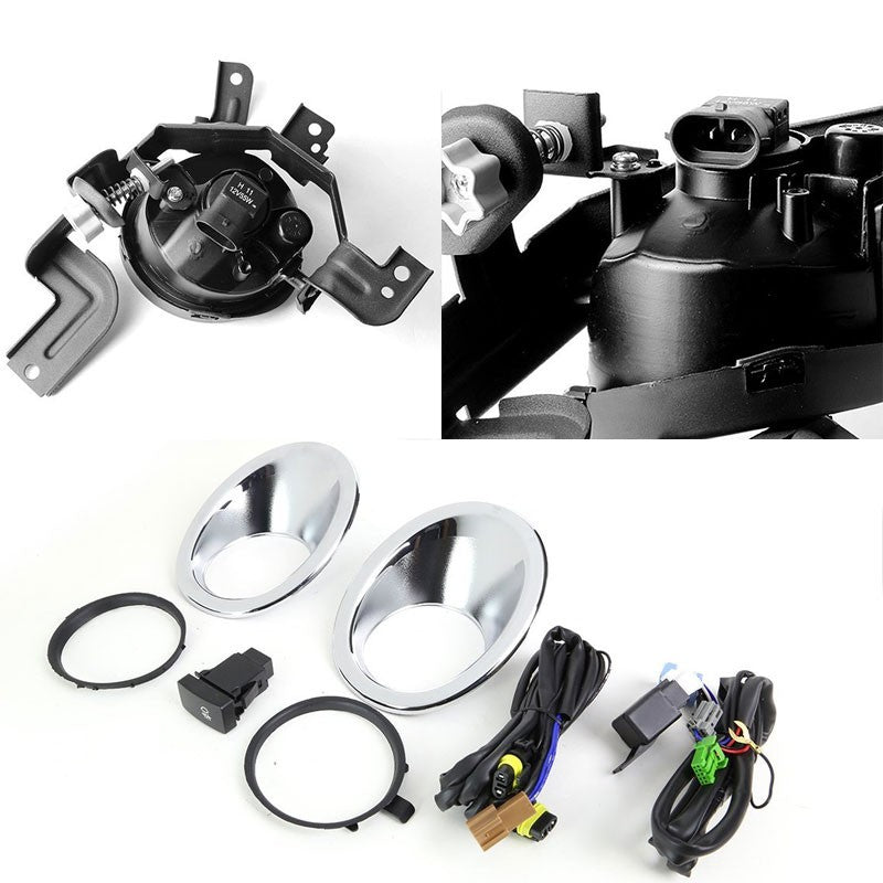 Smoke Len Front Bumper Fog Light Lamp+Bezel+Bulb+Switch For Honda 07-09 CRV RE