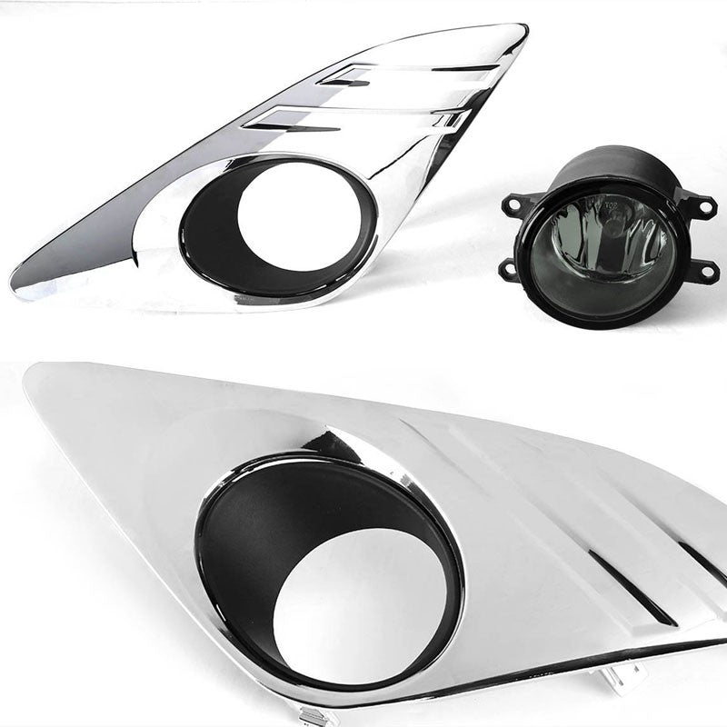Smoke Lens Chrome Housing Front Bumper Fog Light/Lamp For Toyota 12-14 Camry