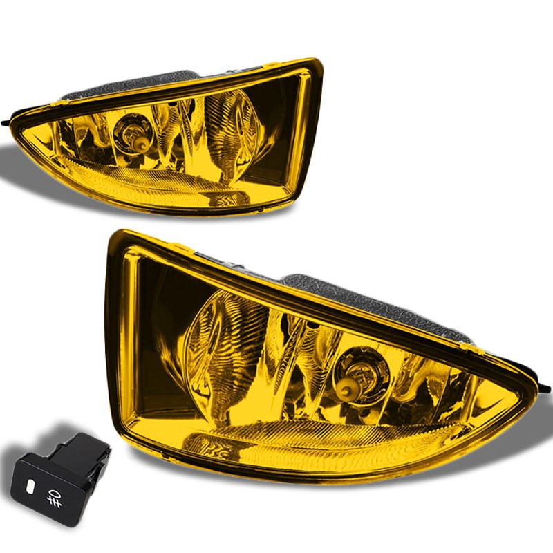 Yellow Amber Fog Light with Bezel Honda 04-05 Civic 4DR DX 2DR HX EM2 ES1 ES2 BFC-FOLK-SW-BZ-HON04CIVDXHXAM