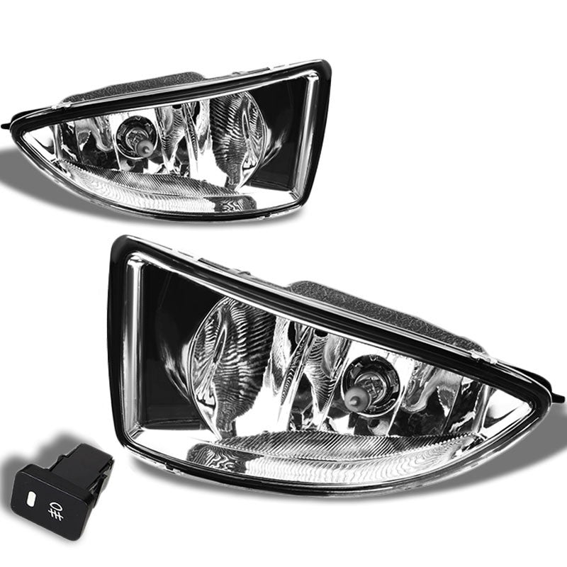 Clear Fog Light with Bezel Honda 04-05 Civic 4DR DX 2DR HX EM2 ES1 ES2 BFC-FOLK-SW-BZ-HON04CIVDXHXCH