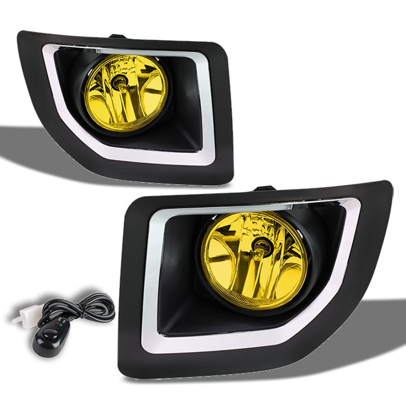 Yellow Amber Fog Light with Bezel GMC 15-16 Sierra 2500HD 3500HD BFC-FOLK-SW-BZ-GMC15SIE2535HDAM