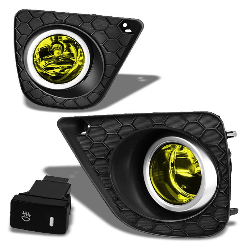 Yellow Amber Fog Light with Bezel Honda 13-15 Accord 2DR Coupe CT1 CT2 BFC-FOLK-SW-BZ-HON13ACC2DAM