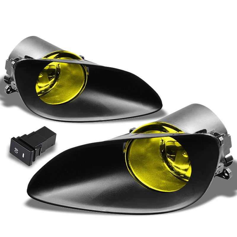 Yellow Amber Fog Light with Bezel Toyota 06-11 Yaris 4DR XP90 BFC-FOLK-SW-BZ-TOY06YAR4DAM