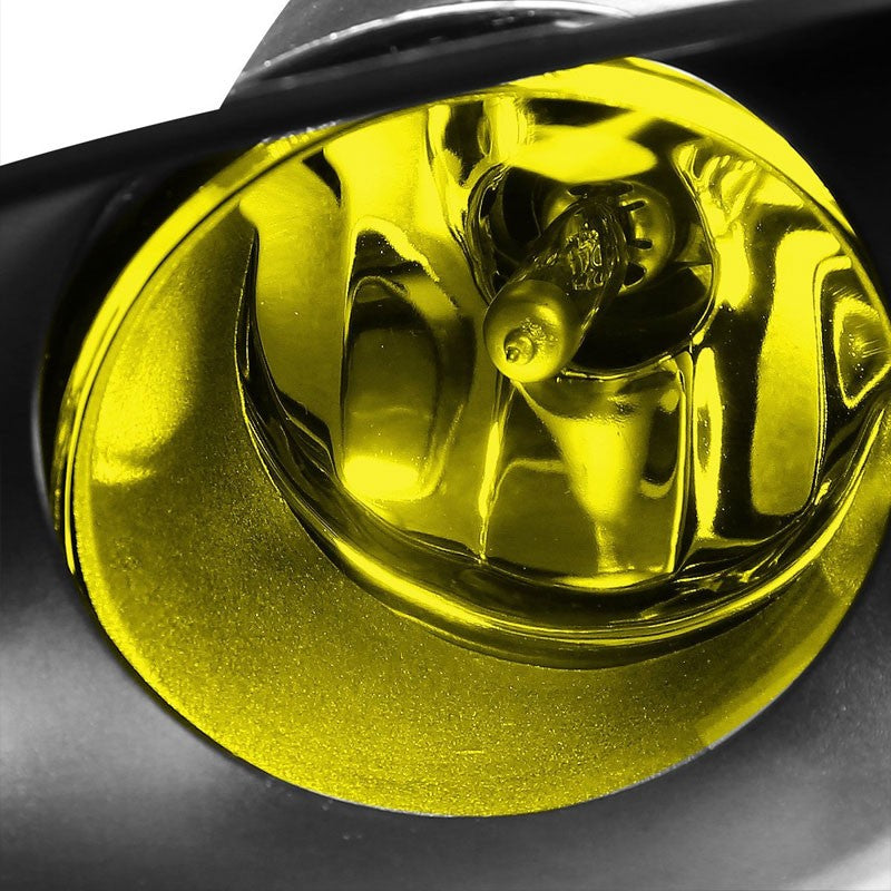 Yellow Amber Fog Light with Bezel Toyota 06-11 Yaris 4DR XP90 BFC-FOLK-SW-BZ-TOY06YAR4DAM