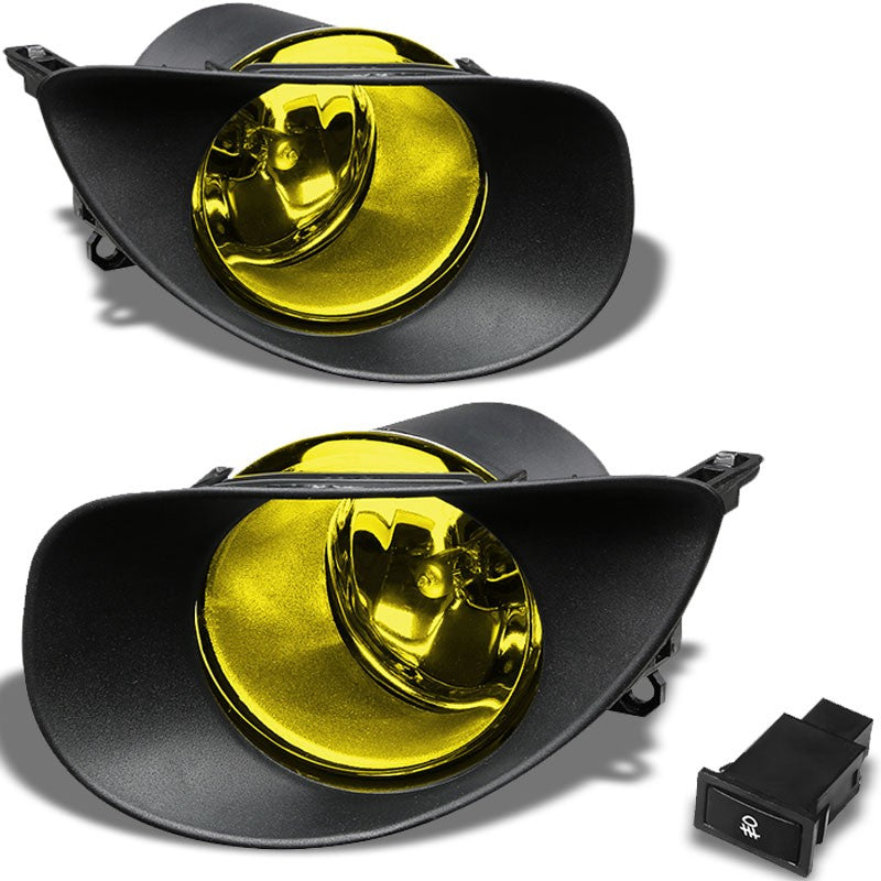 Yellow Amber Fog Light with Bezel Toyota 07-08 Yaris 2 3DR XP90 BFC-FOLK-SW-BZ-TOY007YARHBAM