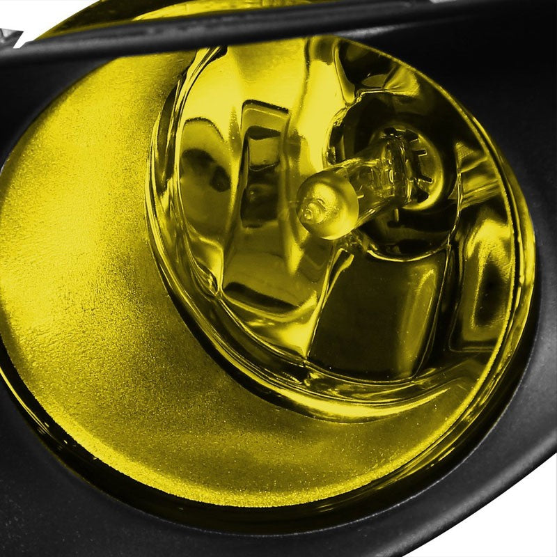 Yellow Amber Fog Light with Bezel Toyota 07-08 Yaris 2 3DR XP90 BFC-FOLK-SW-BZ-TOY007YARHBAM