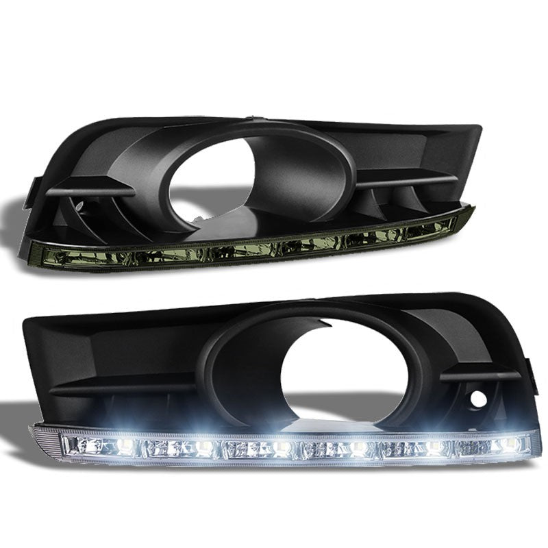 Smoke LED DRL OE Bumper Fog Light Lamp Bezel Chevy 10-14 Cruze J100 BFC-FOLBZC-NSCHV10CRUSM