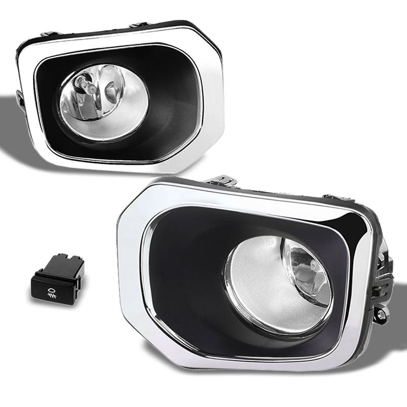Clear OE Bumper Fog Light Chrome Ring Bezel Toyota 16+ Tacoma L4 V6 BFC-FOLK-SW-SLBZ-TOY16TACCH