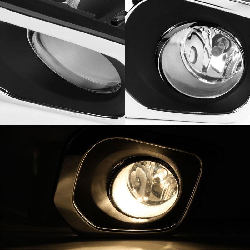 Clear Bumper Fog Light Lamp+Chrome Ring Bezel +Switch For 16+ Tacoma L4/V6