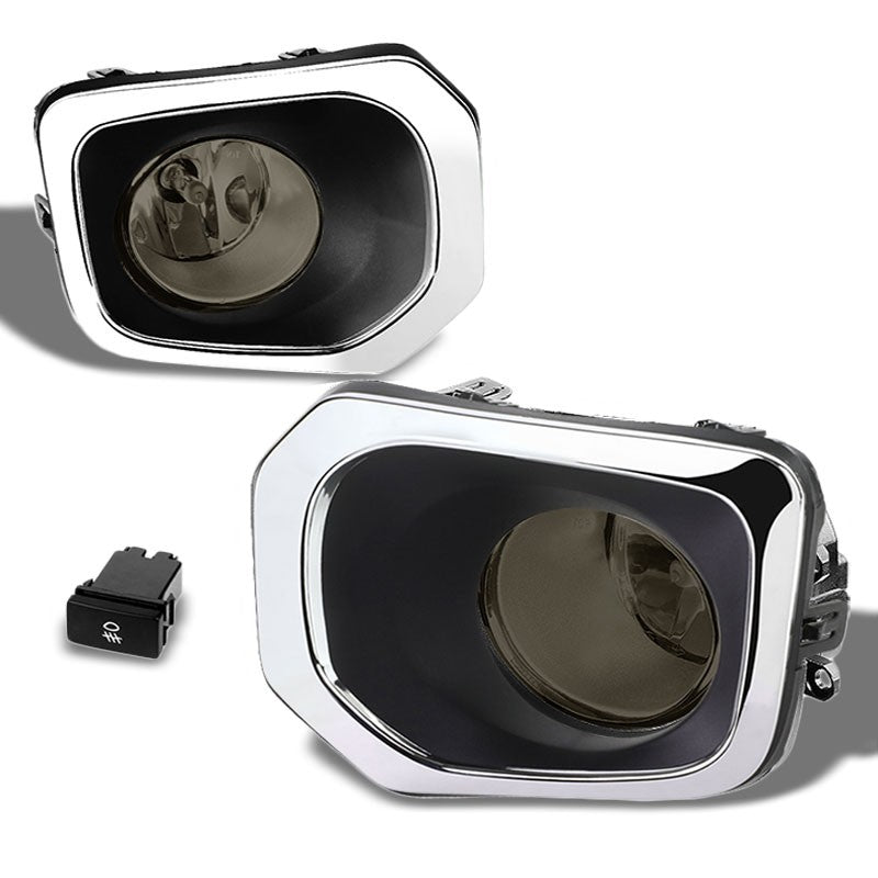 Smoke OE Bumper Fog Light Chrome Ring Bezel Toyota 16+ Tacoma L4 V6 BFC-FOLK-SW-SLBZ-TOY16TACSM