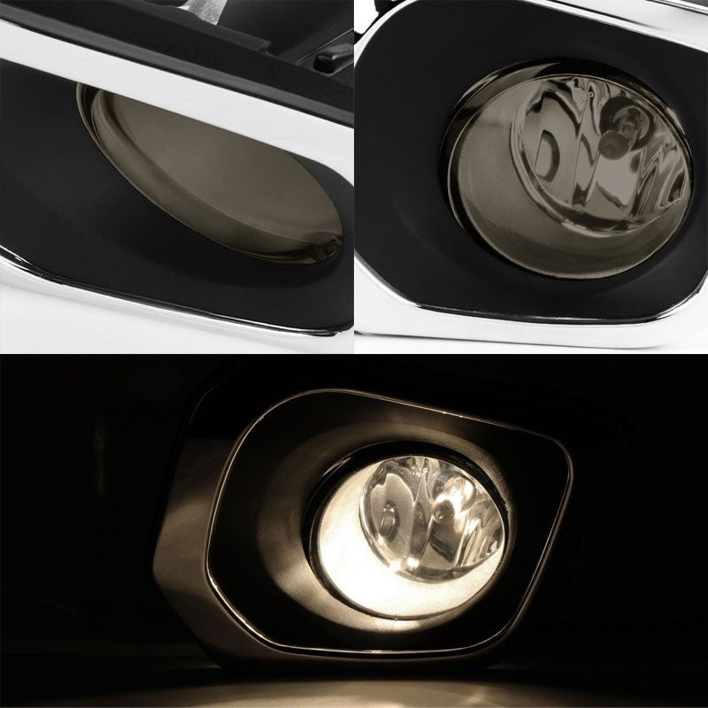 Smoke Bumper Fog Light Lamp+Chrome Ring Bezel +Switch For 16+ Tacoma L4/V6