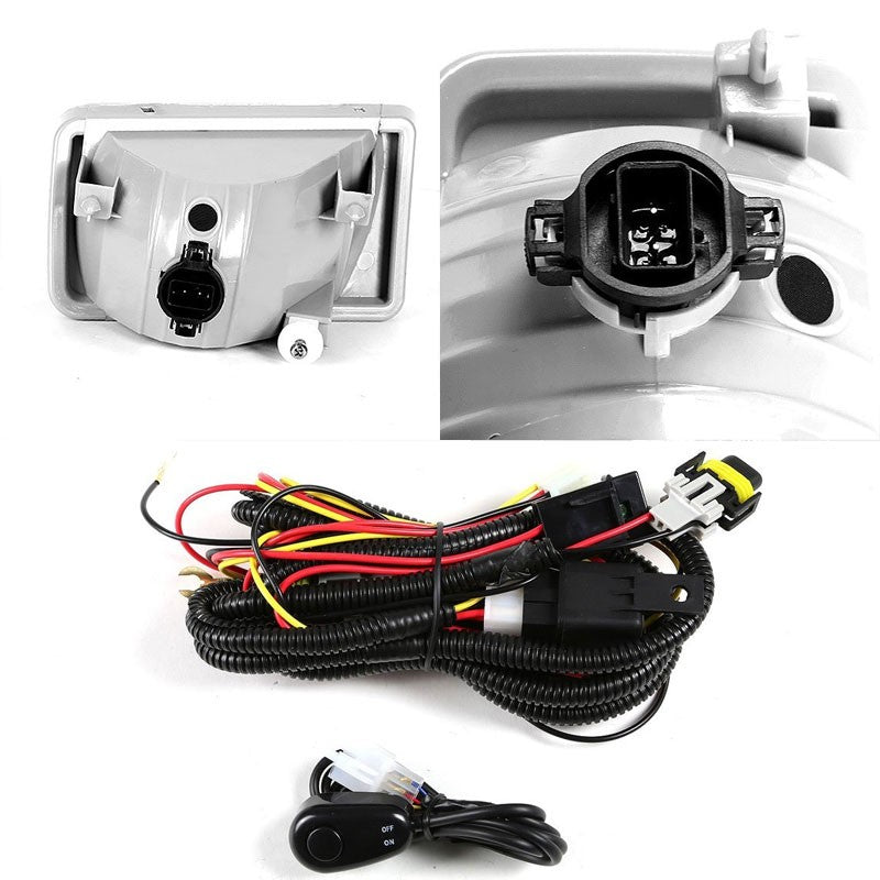 Clear Len Front Bumper Fog Light Lamp+Bulb+Switch For 07+ Cadillac/Chevrolet/GMC