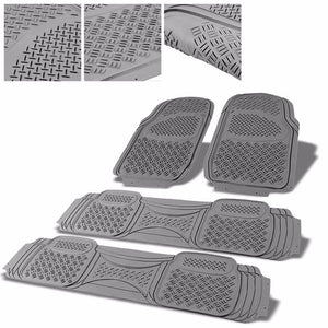Universal 4Pcs Gray ABS Heavy Duty All Weather Front+Back Seats Floor Mats-Interior-BuildFastCar