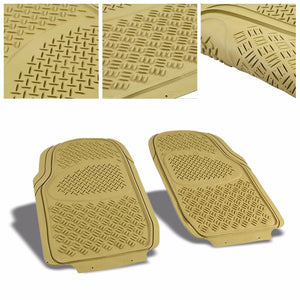 Universal Tan ABS Heavy Duty All Weather/Season Front Seat 3D Floor Mats-Interior-BuildFastCar
