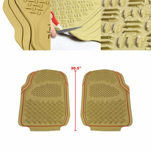 Universal Tan ABS Heavy Duty All Weather/Season Front Seat 3D Floor Mats-Interior-BuildFastCar