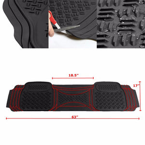 Universal Black ABS Heavy Duty Rubber All Weather/Season Back Seat 3D Floor Mats-Interior-BuildFastCar