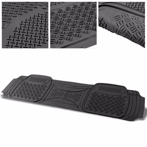 Universal 3Pcs Black ABS Heavy Duty All Weather Front+Back Seats Floor Mats-Interior-BuildFastCar