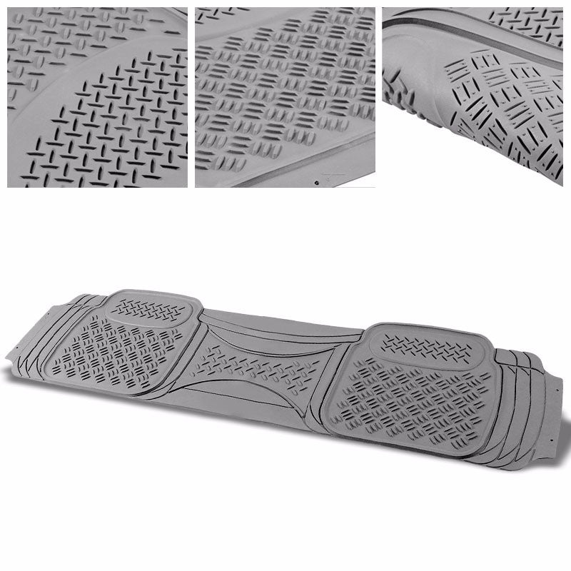 Universal Gray ABS Heavy Duty Rubber All Weather/Season Back Seat 3D Floor Mats-Interior-BuildFastCar