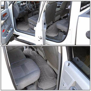 Universal 3Pcs Gray ABS Heavy Duty All Weather Front+Back Seats Floor Mats-Interior-BuildFastCar