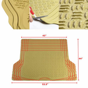 Universal Tan ABS Heavy Duty All Weather/Season Trunk/Cargo Floor Mats For Truck/SUV-Interior-BuildFastCar
