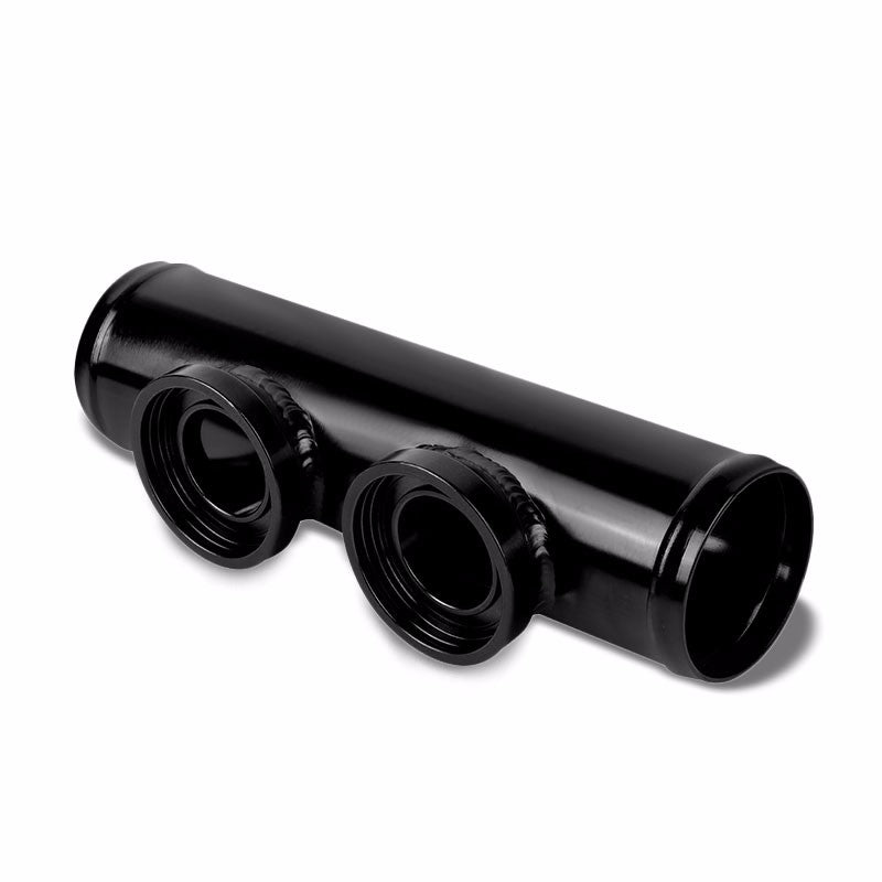 Black 9.5" Long Dual Flange Adapter 2.5" Straight Type SSQV Blow Off Valve Pipe-Performance-BuildFastCar