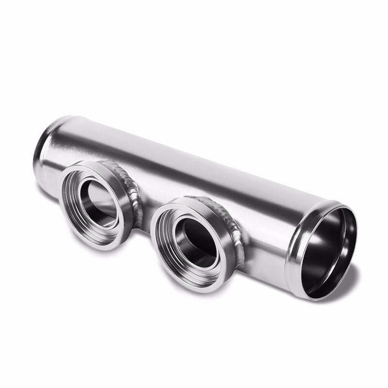 Silver 9.5" Long Dual Flange Adapter 2.5" Straight Type SSQV Blow Off Valve Pipe-Performance-BuildFastCar