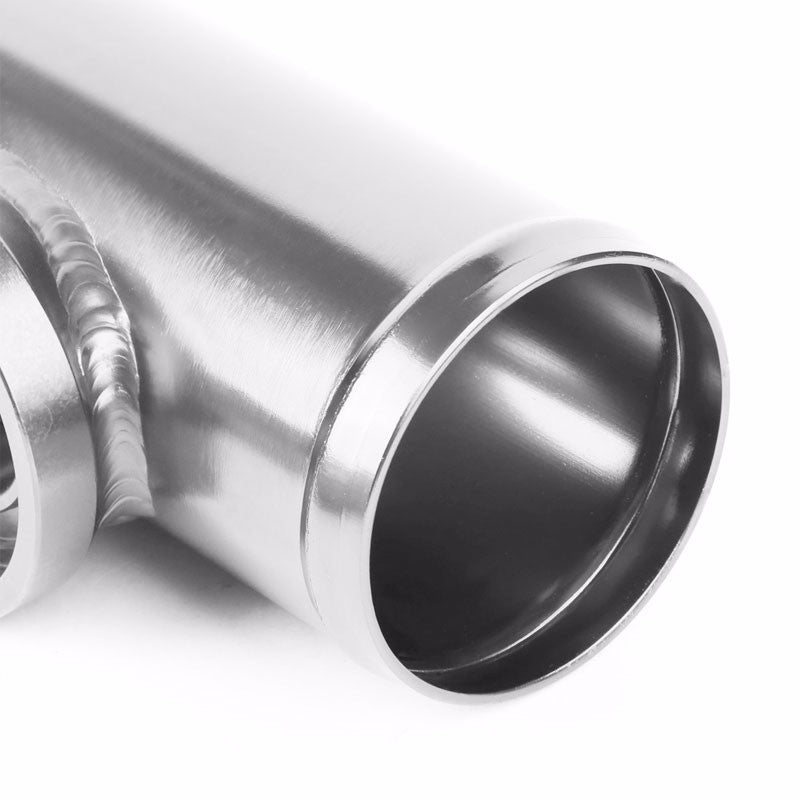 Silver 9.5" Long Dual Flange Adapter 2.5" Straight Type SSQV Blow Off Valve Pipe-Performance-BuildFastCar