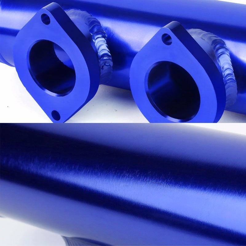 Blue 9.5" Dual Flange Adapter 2.5" Straight Type-S/RS/RZ Blow Off Valve BOV Pipe-Performance-BuildFastCar