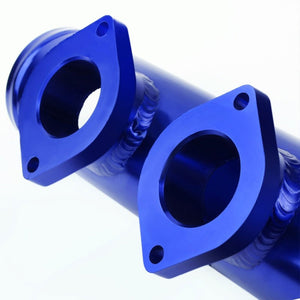 Silver Type-RS Style Turbo Blow Off Valve BOV+Blue 9.5"L Two Port Flange Pipe-Performance-BuildFastCar