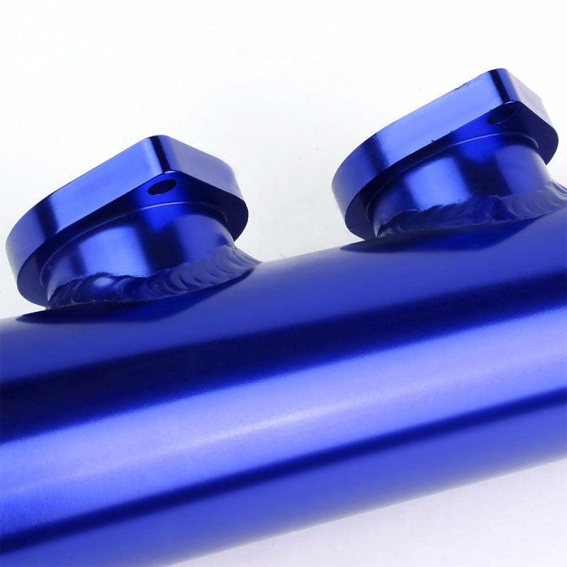 Blue 9.5" Dual Flange Adapter 2.5" Straight Type-S/RS/RZ Blow Off Valve BOV Pipe-Performance-BuildFastCar