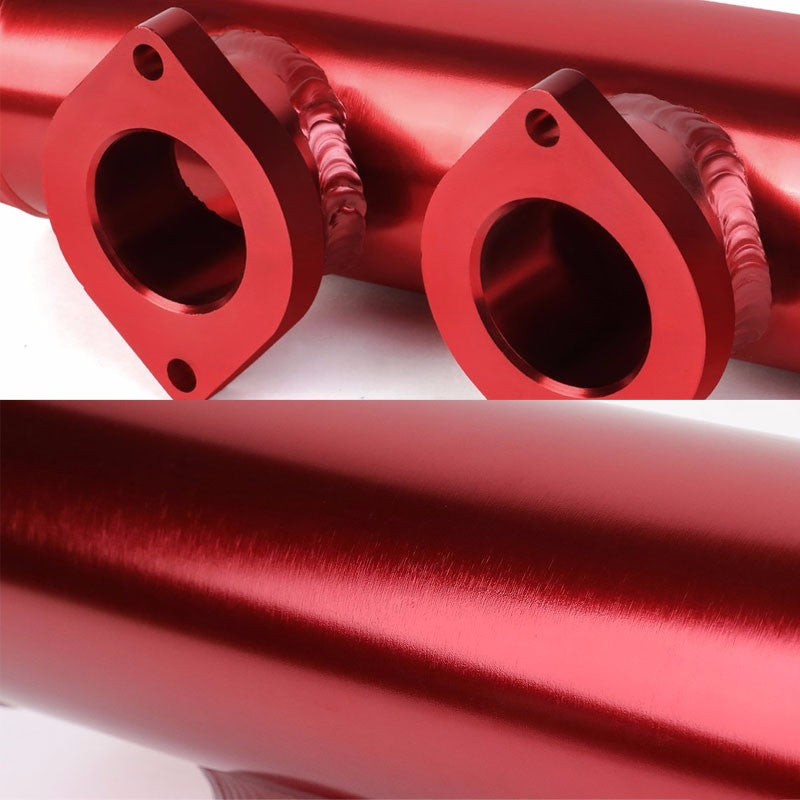 Red 9.5" Dual Flange Adapter 2.5" Straight Type-S/RS/RZ Blow Off Valve BOV Pipe-Performance-BuildFastCar