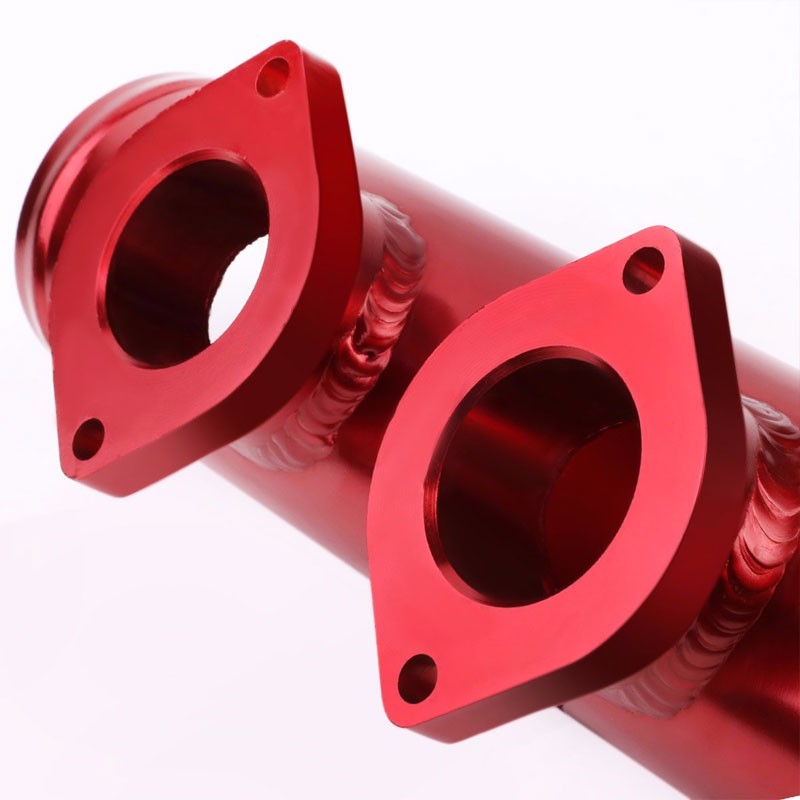 Red 9.5" Dual Flange Adapter 2.5" Straight Type-S/RS/RZ Blow Off Valve BOV Pipe-Performance-BuildFastCar