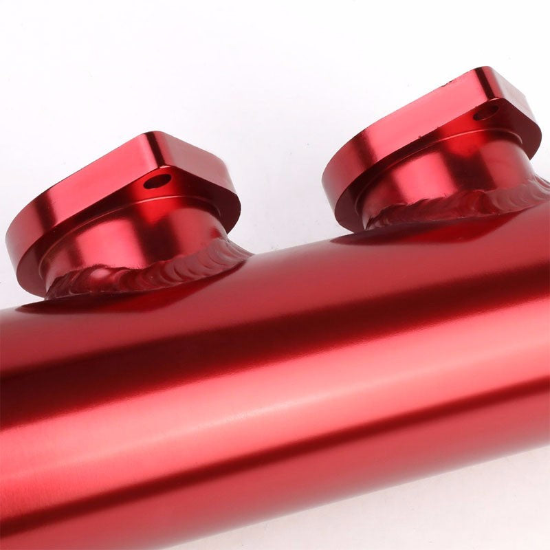 Red 9.5" Dual Flange Adapter 2.5" Straight Type-S/RS/RZ Blow Off Valve BOV Pipe-Performance-BuildFastCar