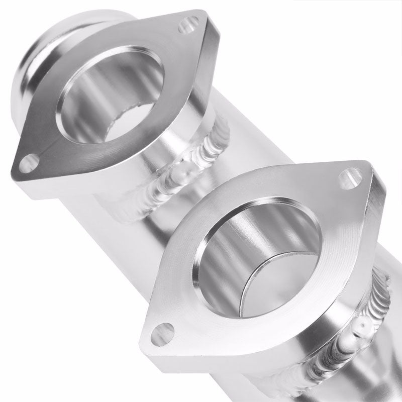 Silver 9.5" Dual Flange Adapter 2.5" Straight Type-S/RS/RZ Blow Off Valve Pipe-Performance-BuildFastCar