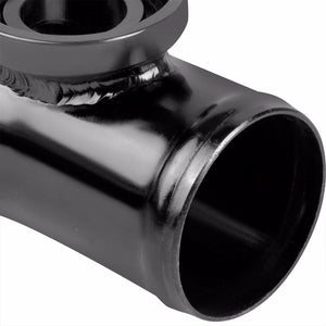 Black 8" Long 80 Degree Curve Flange Adapter 2.5" Type SSQV Blow Off Valve Pipe-Performance-BuildFastCar