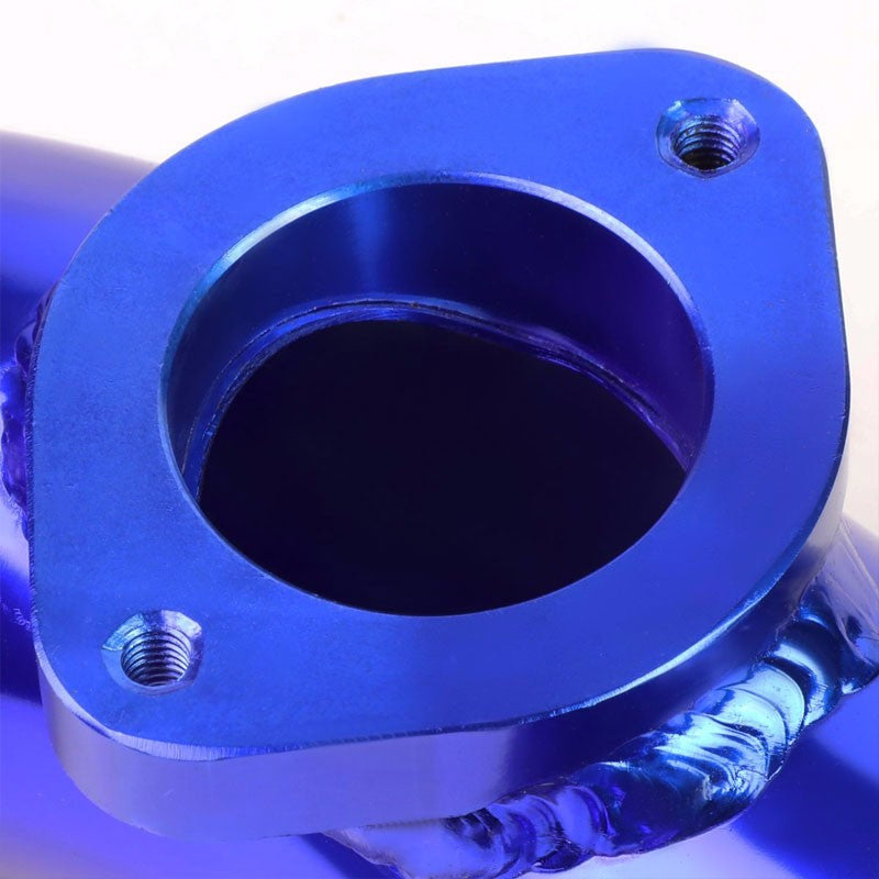 Blue 8" 80 Degree Curve Flange Adapter 2.5" Type-S/RS/RZ Blow Off Valve BOV Pipe-Performance-BuildFastCar