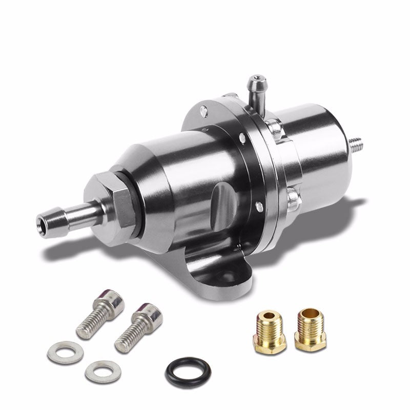 Silver Bolt-On Adjustable Fuel Pressure Regulator For Honda/Acura B16/B18/F20-Performance-BuildFastCar