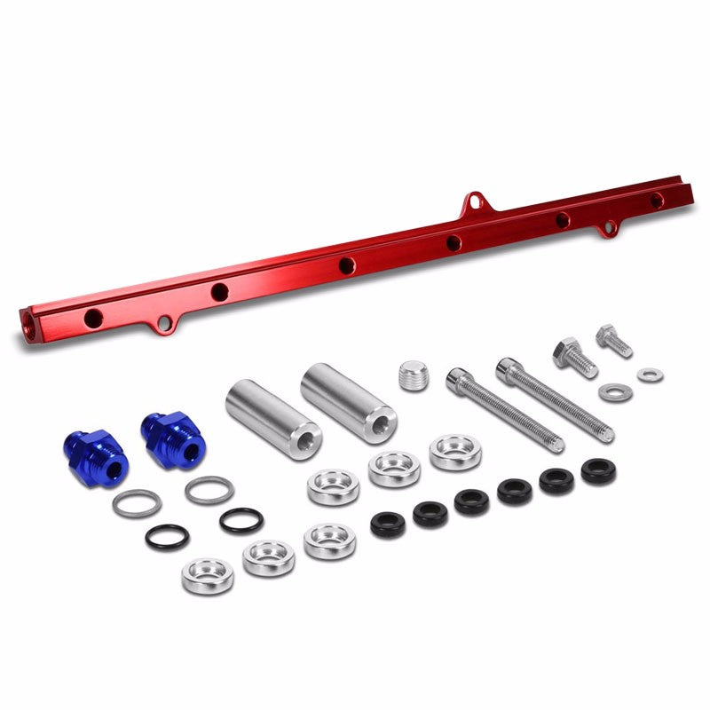 Red Aluminum Fuel Injector Rail Kit For Toyota 93-98 Supra MK4/2JZ-GTE JZA80-Performance-BuildFastCar