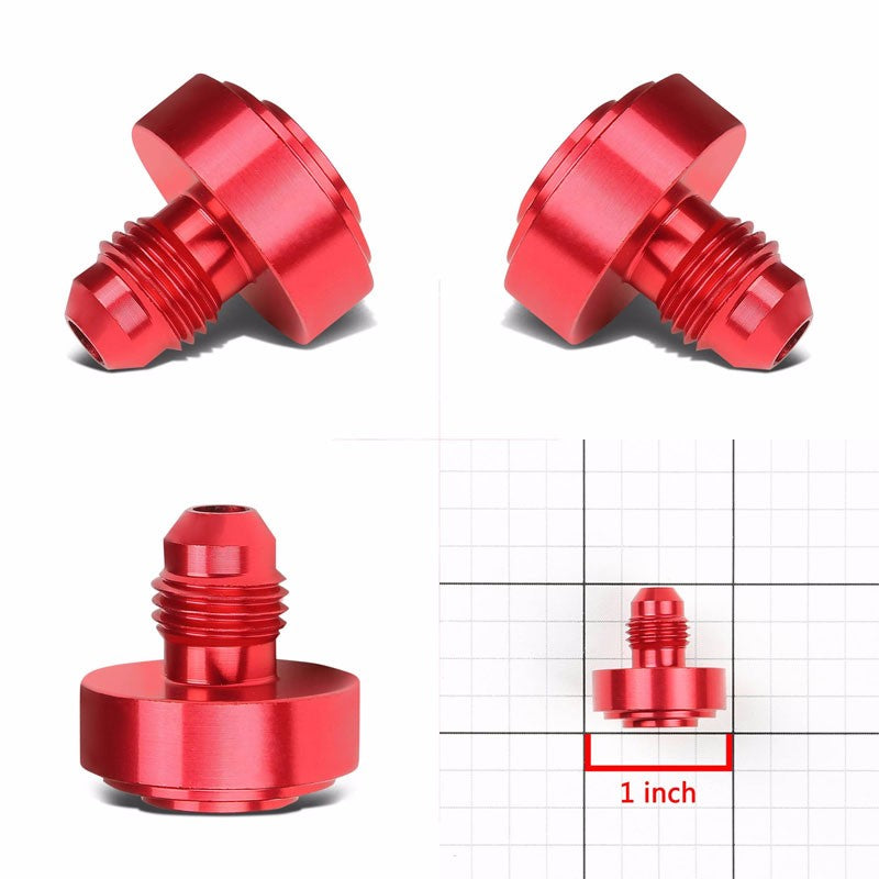 Red 1/8-27 NPT Straight Male Weld On Bung Oil/Fuel Hose 4AN Fitting Adapter BuildFastCar