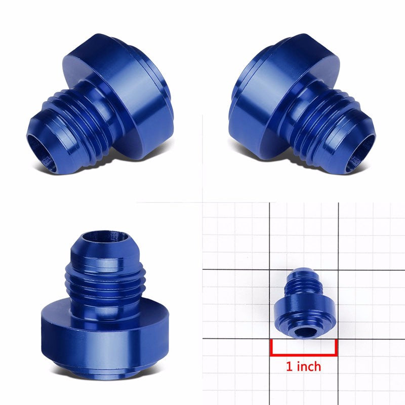 Blue 1/8-27 NPT Straight Male Weld On Bung Oil/Fuel Hose 6AN Fitting Adapter BuildFastCar