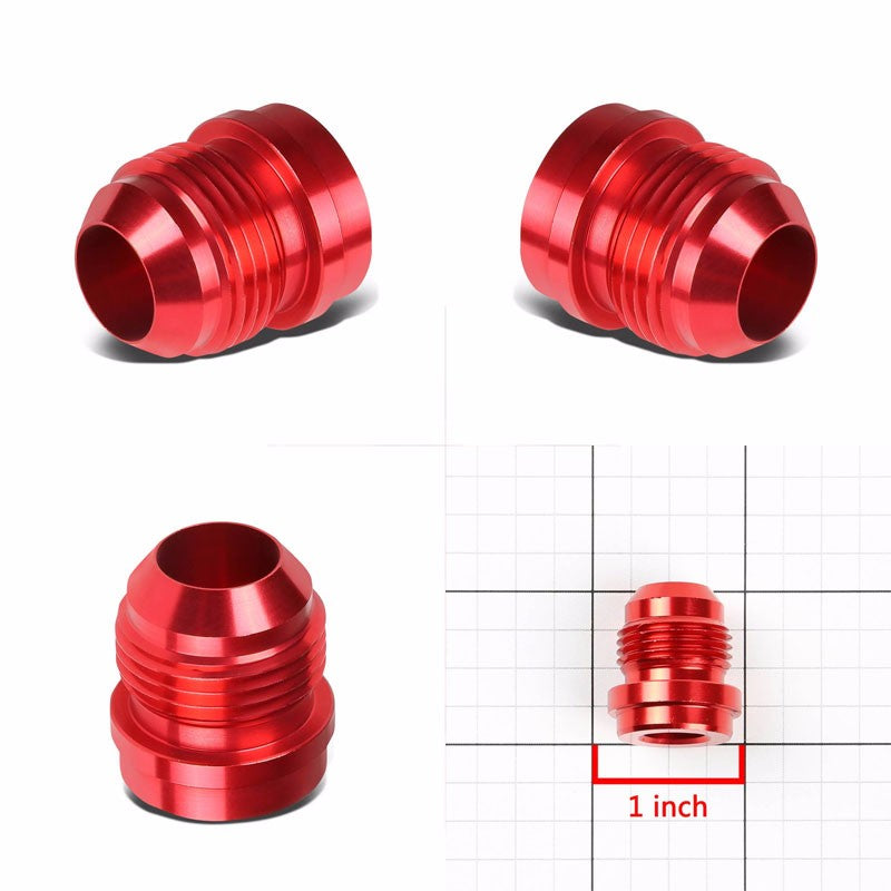 Red 1/8-27 NPT Straight Male Weld On Bung Oil/Fuel Hose 8AN Fitting Adapter BuildFastCar