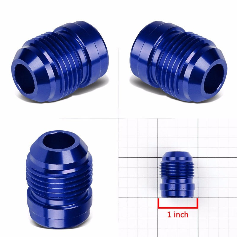 Blue 1/8-27 NPT Straight Male Weld On Bung Oil/Fuel Hose 10AN Fitting Adapter BuildFastCar